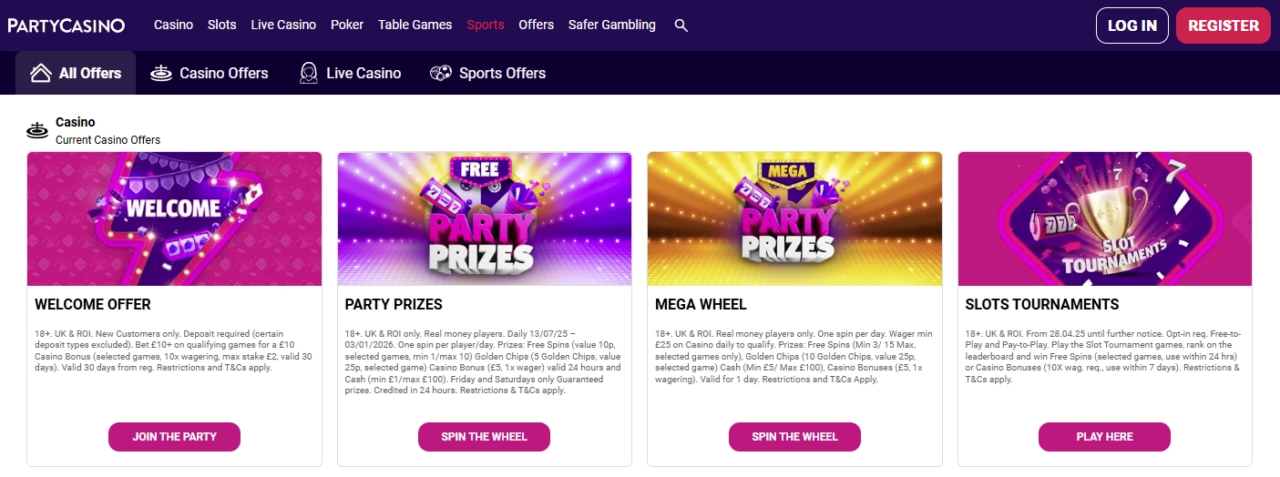 Party Casino Bonuses